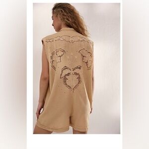 Free People Embroidered Romper